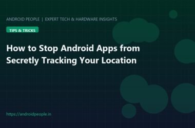 Infographic showing how to block background location tracking on Android smartphone settings