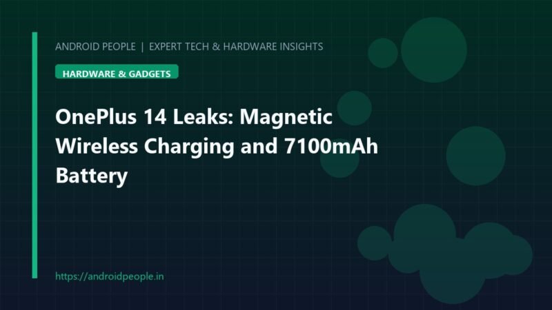 OnePlus 14 leak render displaying magnetic wireless charging and 7100mAh battery badge