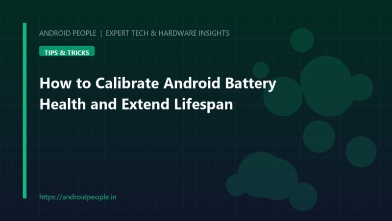 Android battery health statistics screen displaying charge cycle count and battery calibration guide